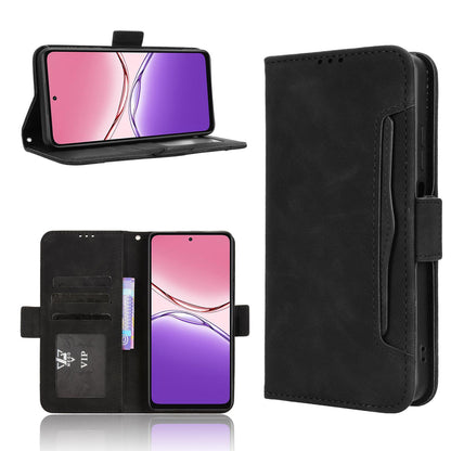 OPPO A5x 4G Skin Feel PU Leather Wallet Phone Case with Card Slots, Cash Pocket, Magnetic Closure, Built-In Stand, Full Protection TPU Cover