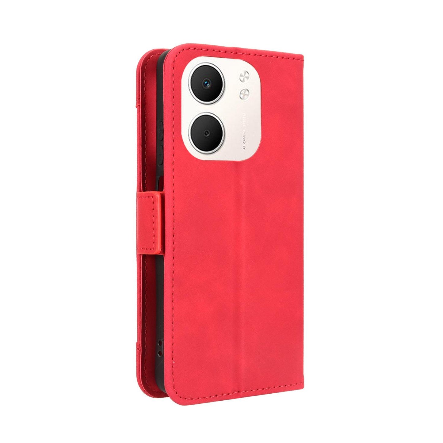 OPPO A5x 4G Skin Feel PU Leather Wallet Phone Case with Card Slots, Cash Pocket, Magnetic Closure, Built-In Stand, Full Protection TPU Cover