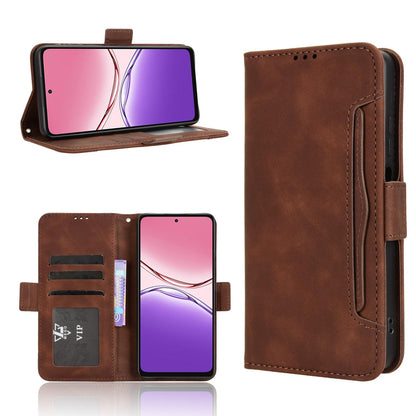OPPO A5x 4G Skin Feel PU Leather Wallet Phone Case with Card Slots, Cash Pocket, Magnetic Closure, Built-In Stand, Full Protection TPU Cover