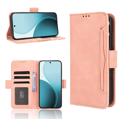 OPPO Reno14 F 5G Skin Feel PU Leather Wallet Phone Case with Card Slots, Cash Pocket, Magnetic Closure, Built-In Stand, Full Protection TPU Cover
