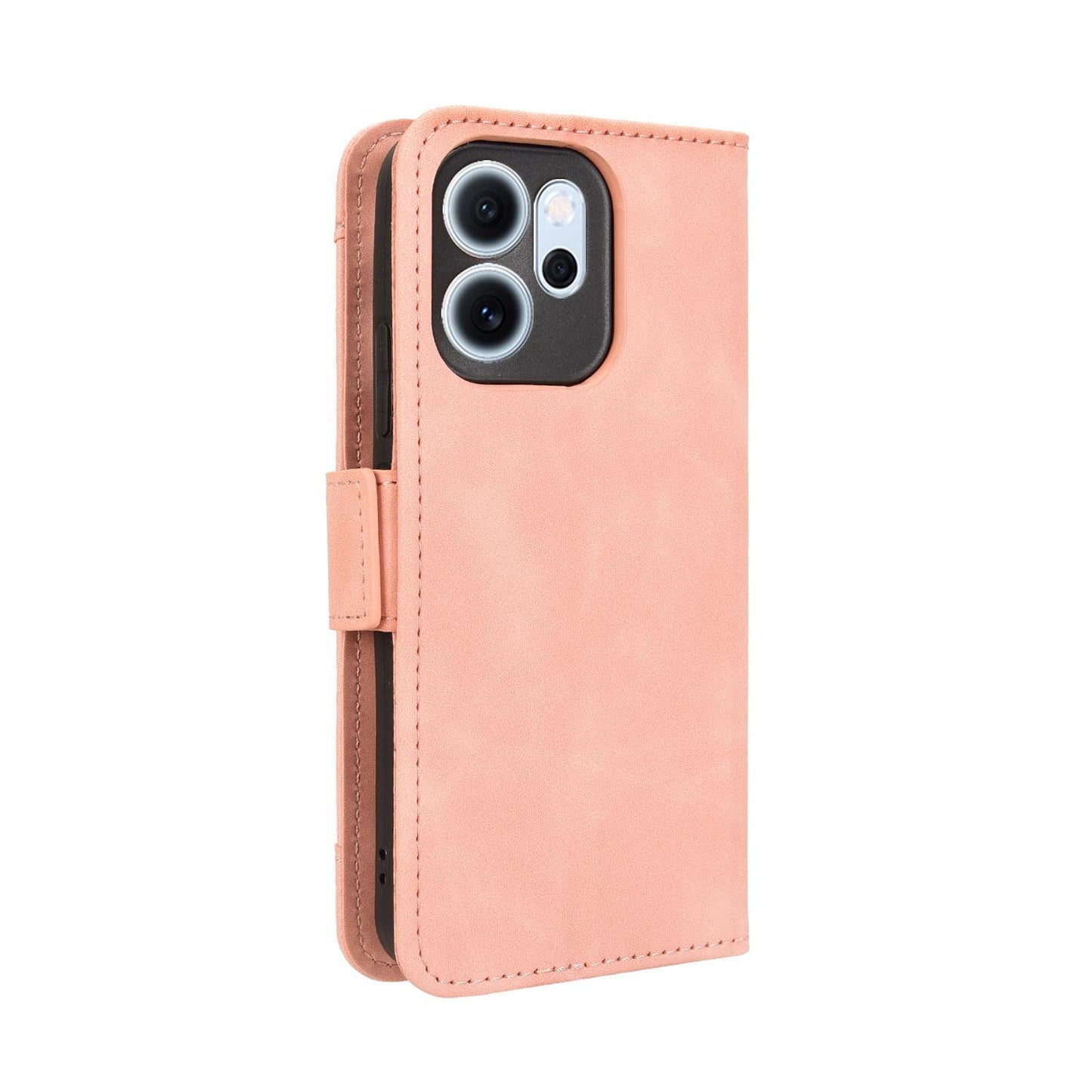 OPPO Reno14 F 5G Skin Feel PU Leather Wallet Phone Case with Card Slots, Cash Pocket, Magnetic Closure, Built-In Stand, Full Protection TPU Cover