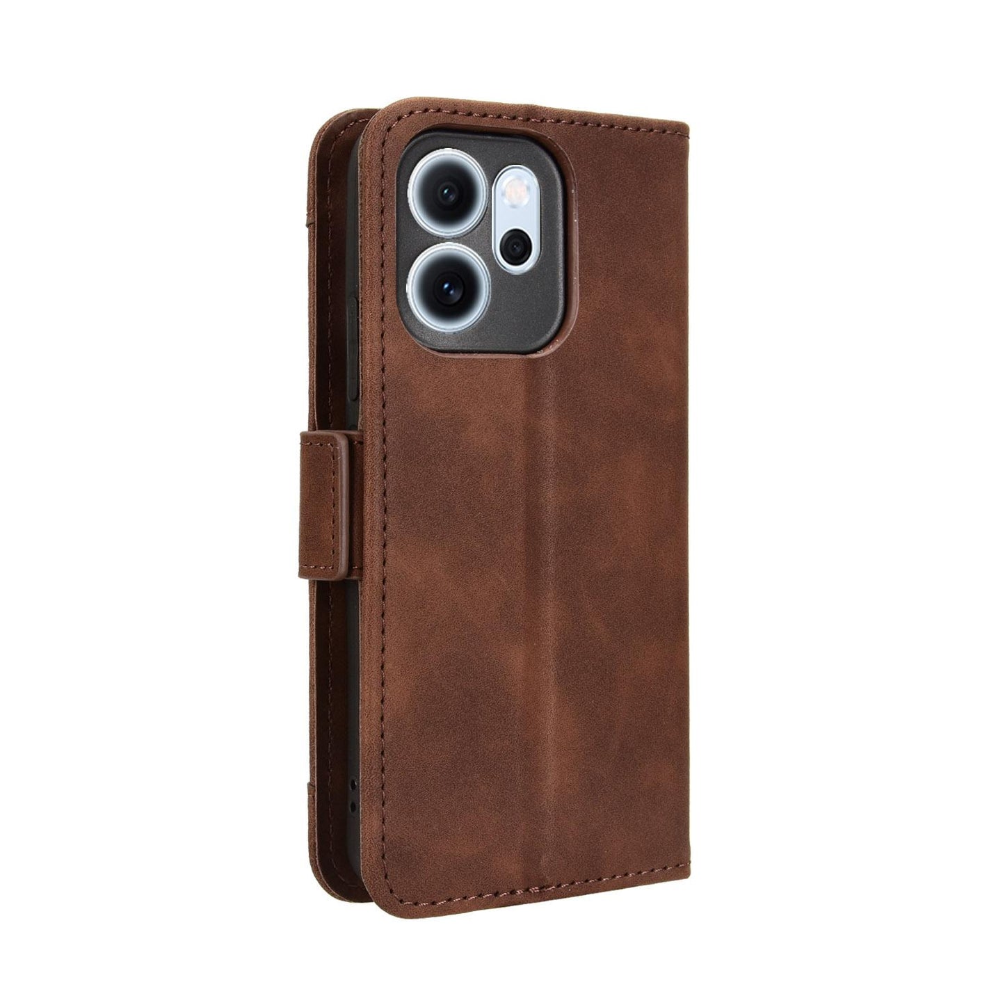 OPPO Reno14 F 5G Skin Feel PU Leather Wallet Phone Case with Card Slots, Cash Pocket, Magnetic Closure, Built-In Stand, Full Protection TPU Cover