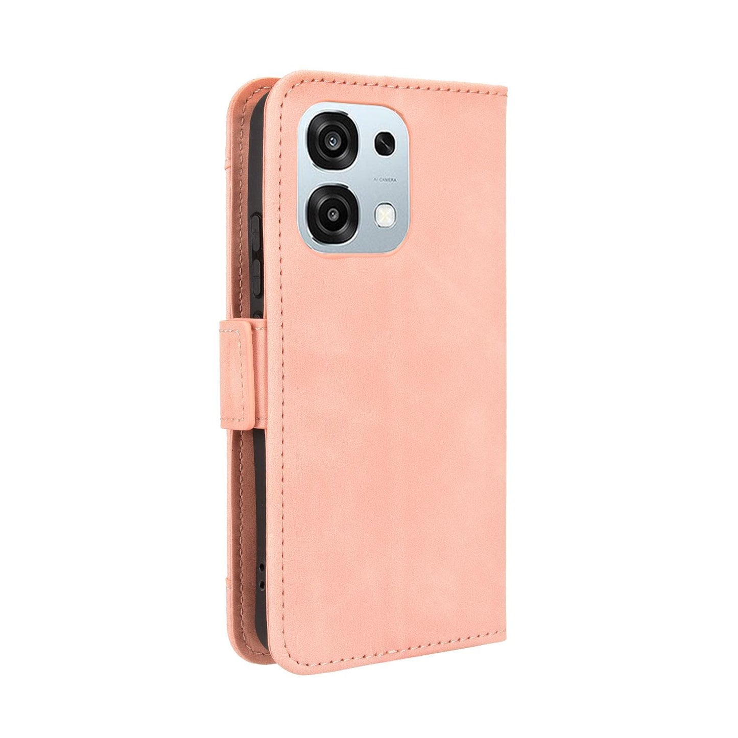 OPPO A6 Pro 5G Skin Feel PU Leather Wallet Phone Case with Card Slots, Cash Pocket, Magnetic Closure, Built-In Stand, Full Protection TPU Cover
