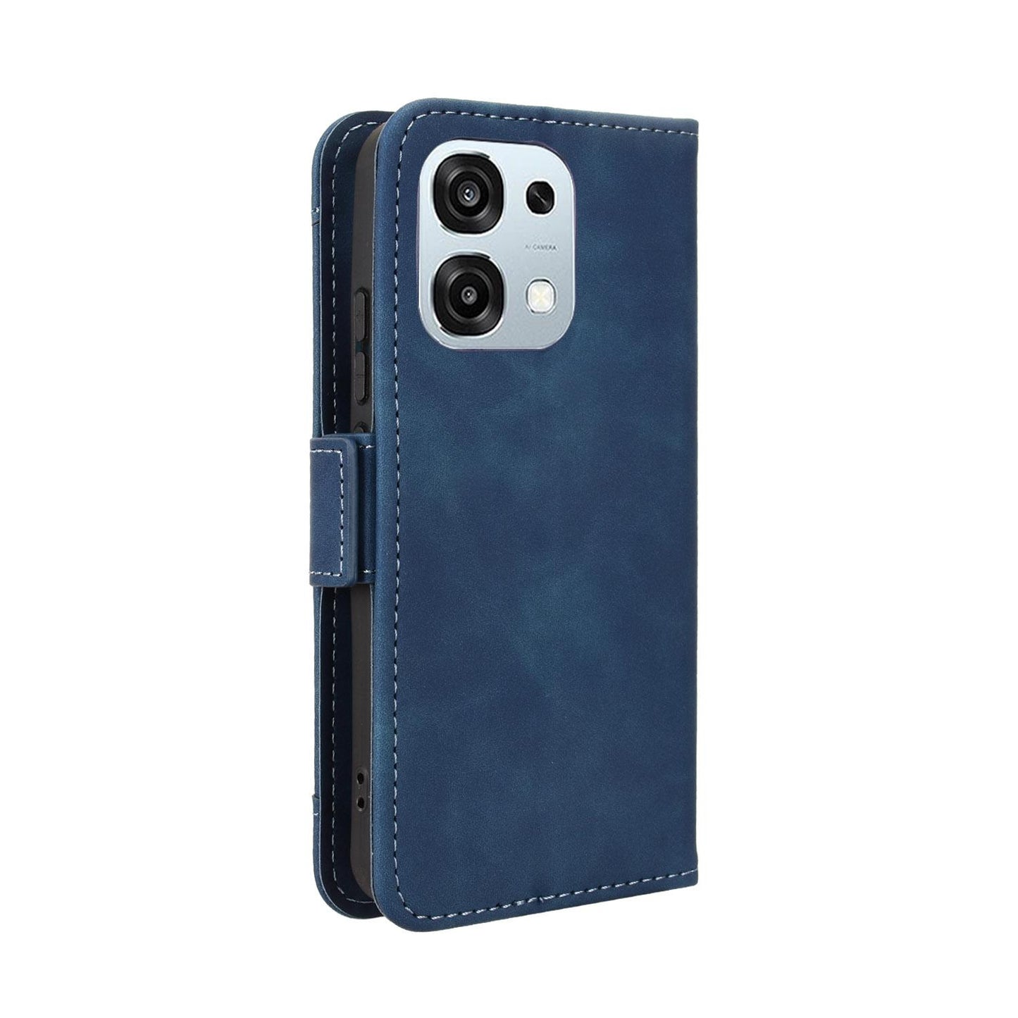 OPPO A6 Pro 4G Skin Feel PU Leather Wallet Phone Case with Card Slots, Cash Pocket, Magnetic Closure, Built-In Stand, Full Protection TPU Cover