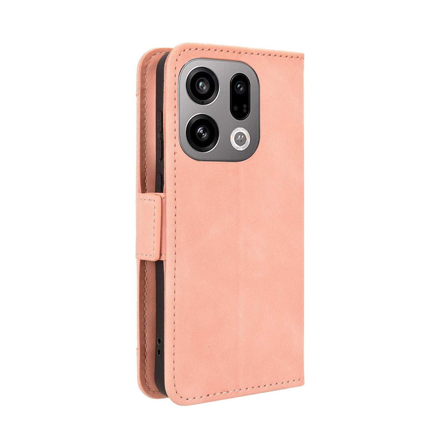 OPPO Find X9 Skin Feel PU Leather Wallet Phone Case with Card Slots, Cash Pocket, Magnetic Closure, Built-In Stand, Full Protection TPU Cover