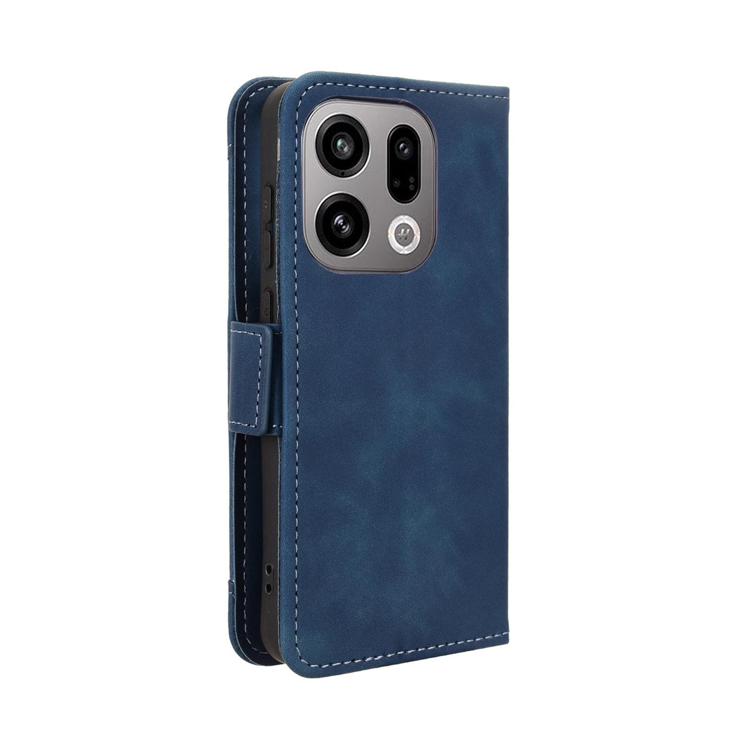 OPPO Find X9 Skin Feel PU Leather Wallet Phone Case with Card Slots, Cash Pocket, Magnetic Closure, Built-In Stand, Full Protection TPU Cover