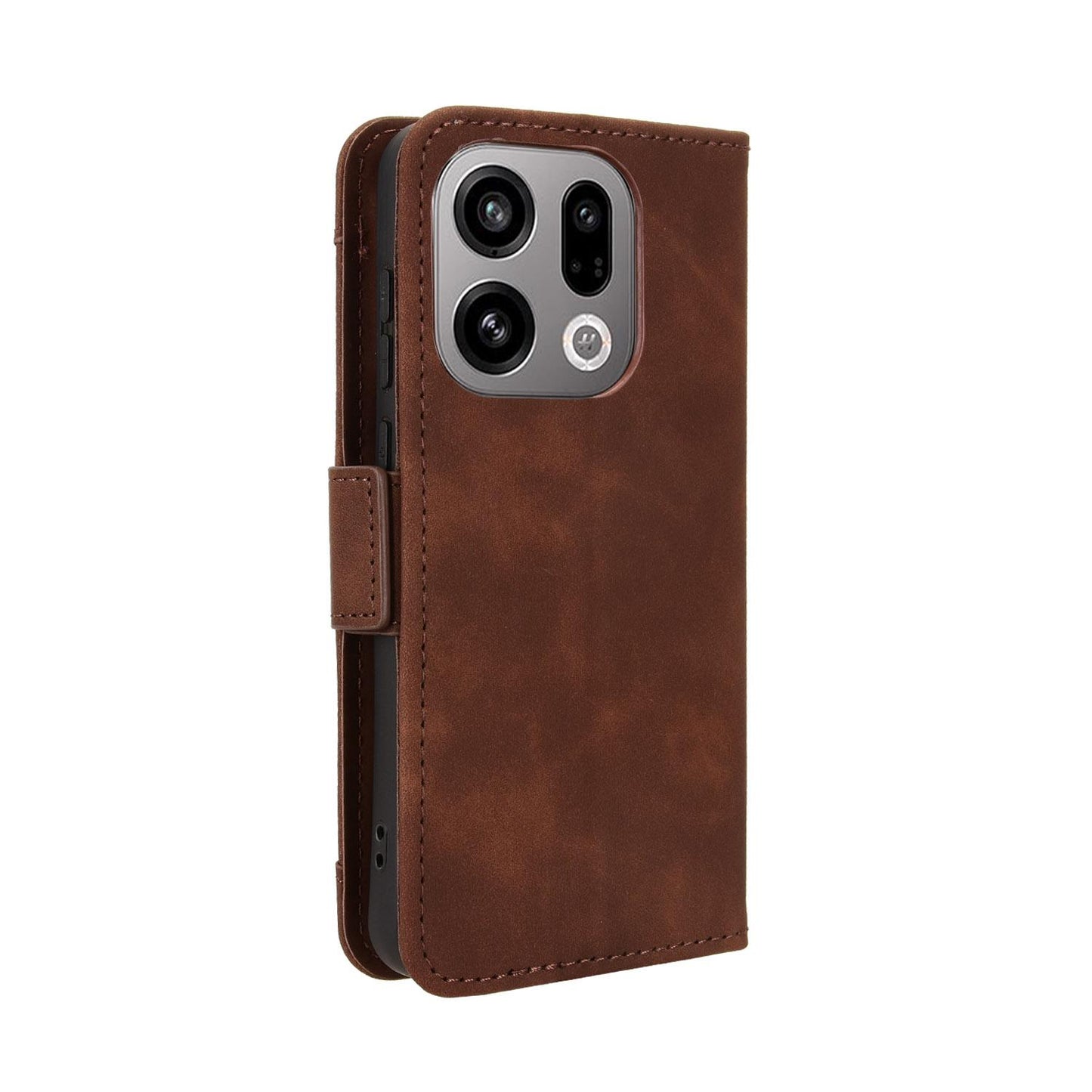 OPPO Find X9 Skin Feel PU Leather Wallet Phone Case with Card Slots, Cash Pocket, Magnetic Closure, Built-In Stand, Full Protection TPU Cover