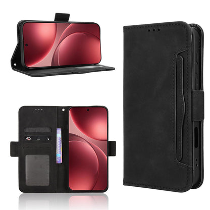 OPPO Find X9 Pro Skin Feel PU Leather Wallet Phone Case with Card Slots, Cash Pocket, Magnetic Closure, Built-In Stand, Full Protection TPU Cover