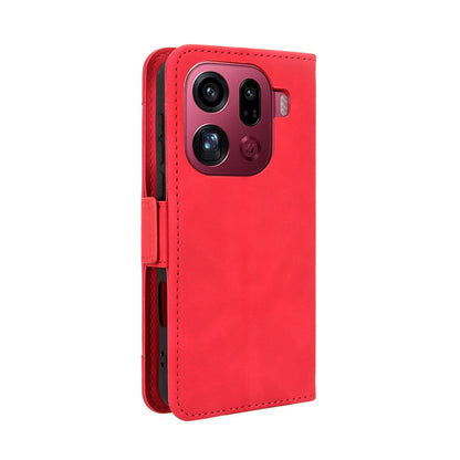 OPPO Find X9 Pro Skin Feel PU Leather Wallet Phone Case with Card Slots, Cash Pocket, Magnetic Closure, Built-In Stand, Full Protection TPU Cover