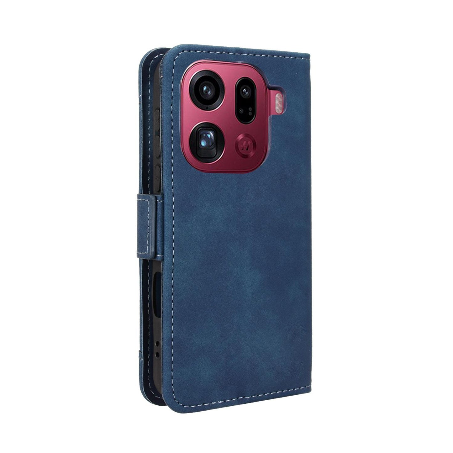 OPPO Find X9 Pro Skin Feel PU Leather Wallet Phone Case with Card Slots, Cash Pocket, Magnetic Closure, Built-In Stand, Full Protection TPU Cover