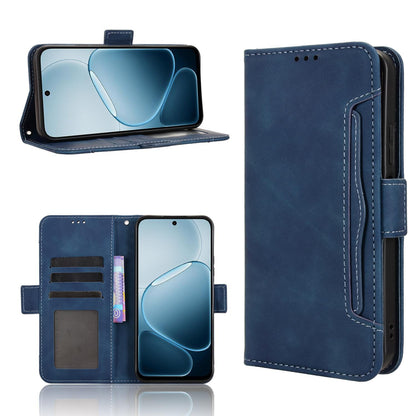 OPPO A6x 5G Skin Feel PU Leather Wallet Phone Case with Card Slots, Cash Pocket, Magnetic Closure, Built-In Stand, Full Protection TPU Cover