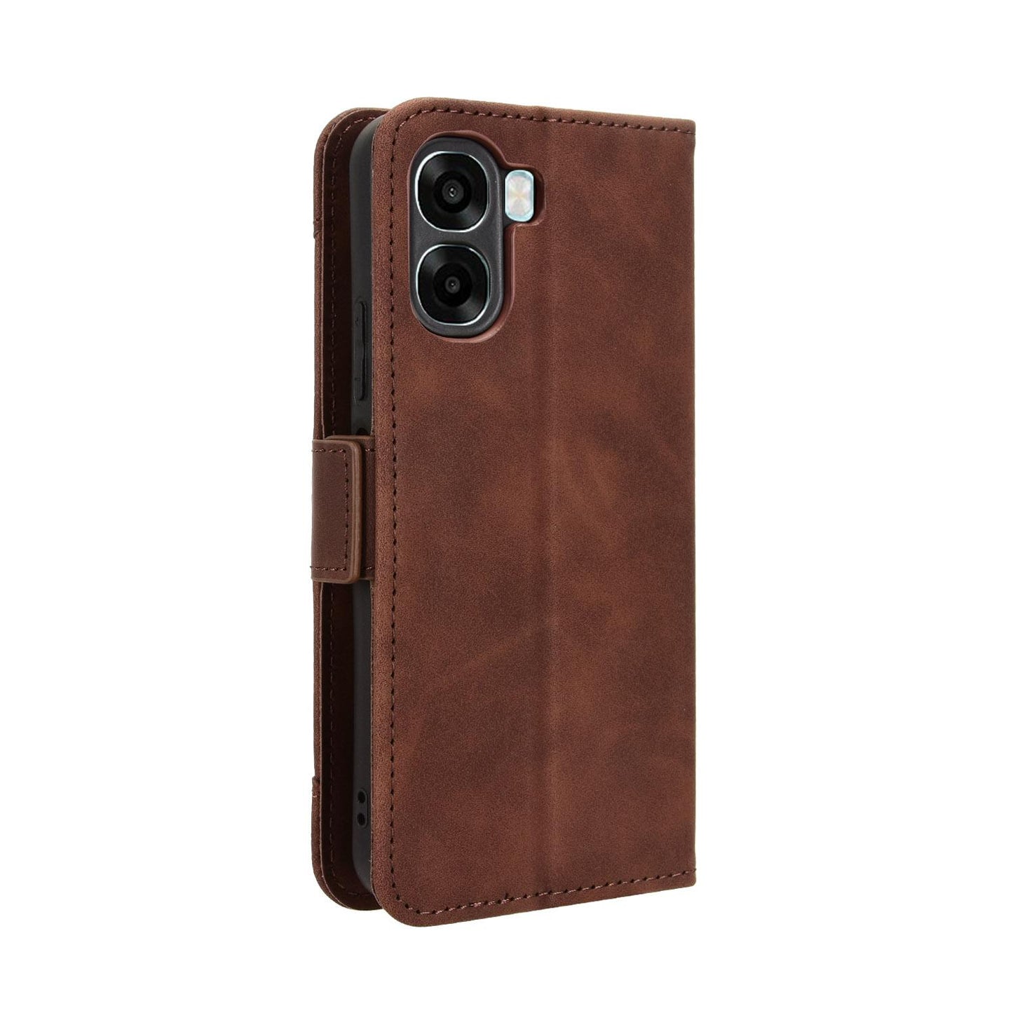 OPPO A6x 5G Skin Feel PU Leather Wallet Phone Case with Card Slots, Cash Pocket, Magnetic Closure, Built-In Stand, Full Protection TPU Cover