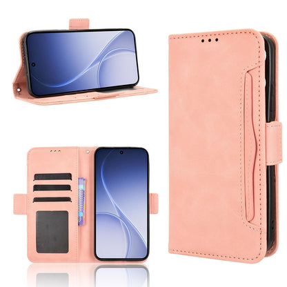 OPPO Reno15 5G Skin Feel PU Leather Wallet Phone Case with Card Slots, Cash Pocket, Magnetic Closure, Built-In Stand, Full Protection TPU Cover