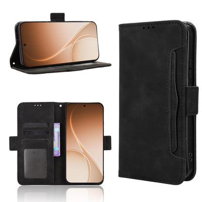 OPPO Reno15 Pro Max 5G Skin Feel PU Leather Wallet Phone Case with Card Slots, Cash Pocket, Magnetic Closure, Built-In Stand, Full Protection TPU Cover