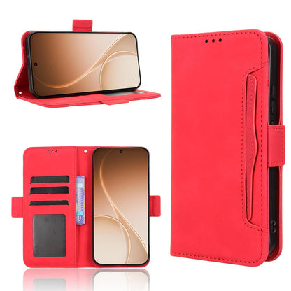 OPPO Reno15 Pro Max 5G Skin Feel PU Leather Wallet Phone Case with Card Slots, Cash Pocket, Magnetic Closure, Built-In Stand, Full Protection TPU Cover