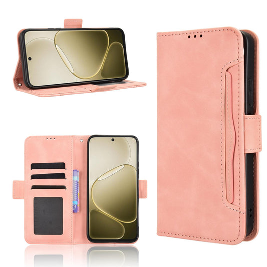 OPPO A6s 5G Skin Feel PU Leather Wallet Phone Case with Card Slots, Cash Pocket, Magnetic Closure, Built-In Stand, Full Protection TPU Cover