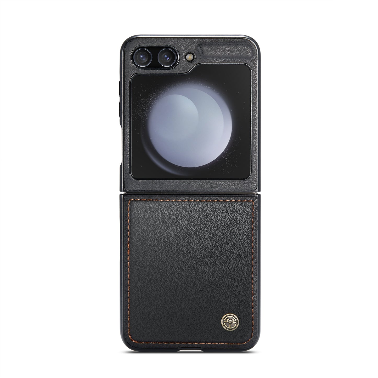 Samsung Galaxy Z Flip5 Litchi Texture RFID Anti-theft Leather Phone Case with Butterfly Buckle, Stand & Card Wallet with TPU Shell