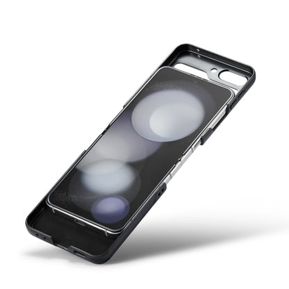 Samsung Galaxy Z Flip5 Litchi Texture RFID Anti-theft Leather Phone Case with Butterfly Buckle, Stand & Card Wallet with TPU Shell