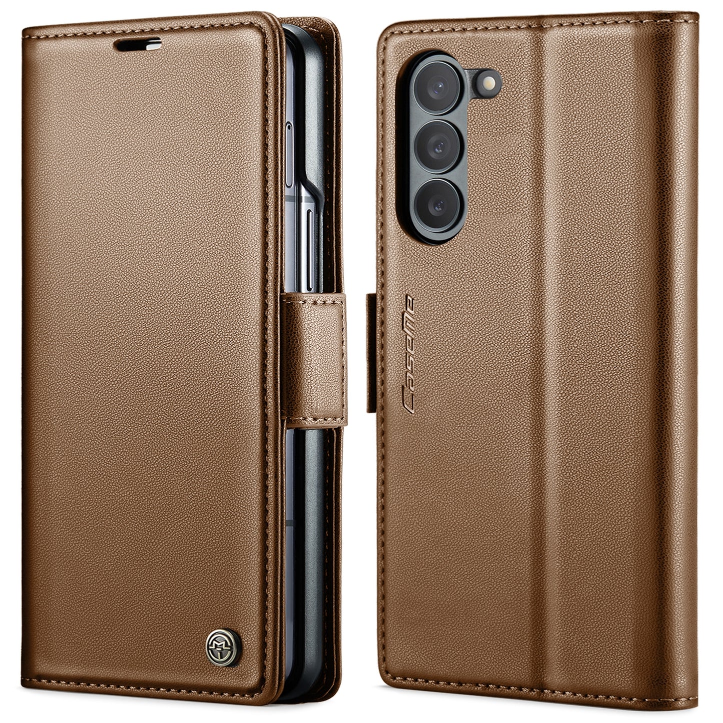 Samsung Galaxy Z Fold6 5G Litchi Texture RFID Anti-theft Leather Phone Case with Butterfly Buckle, Stand & Card Wallet with TPU Shell
