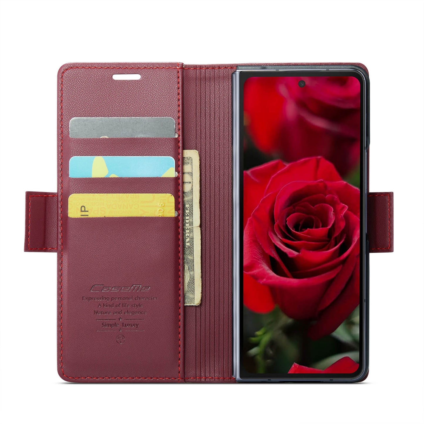 Samsung Galaxy Z Fold6 5G Litchi Texture RFID Anti-theft Leather Phone Case with Butterfly Buckle, Stand & Card Wallet with TPU Shell