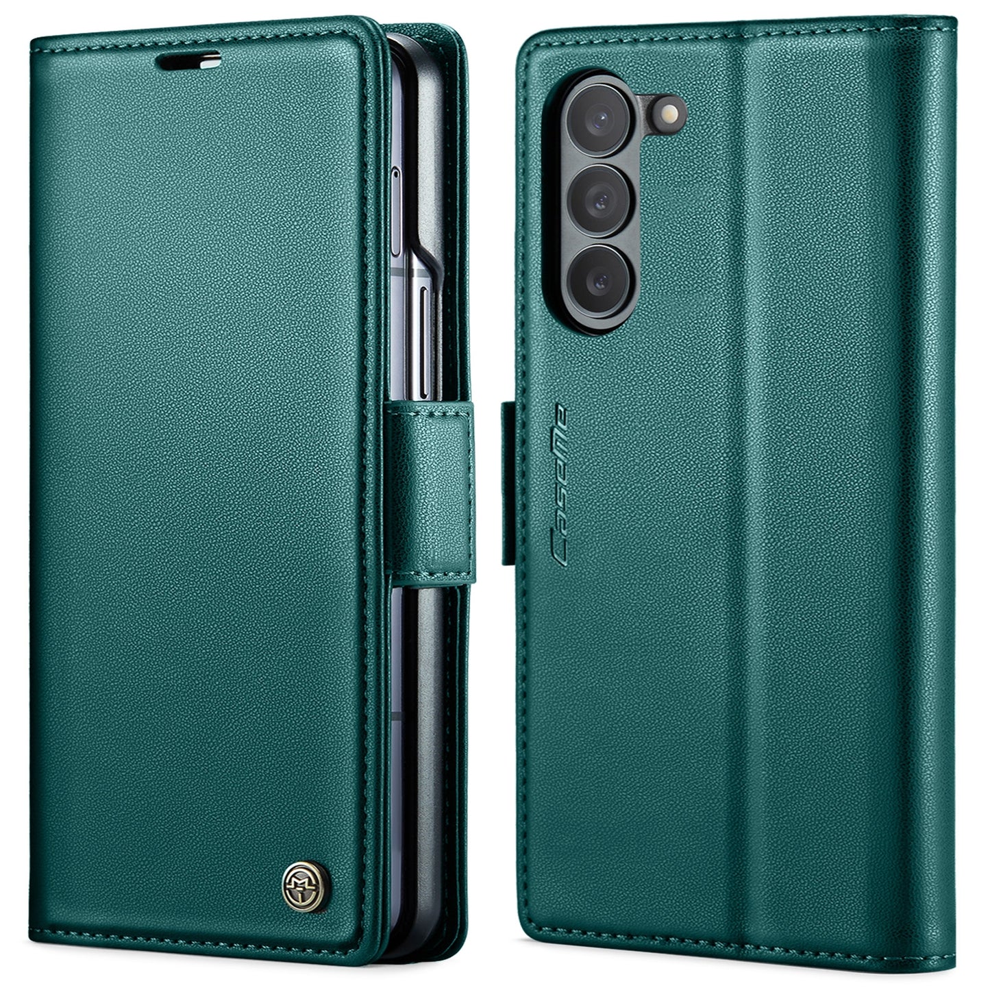 Samsung Galaxy Z Fold6 5G Litchi Texture RFID Anti-theft Leather Phone Case with Butterfly Buckle, Stand & Card Wallet with TPU Shell