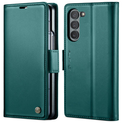 Samsung Galaxy Z Fold6 5G Litchi Texture RFID Anti-theft Leather Phone Case with Butterfly Buckle, Stand & Card Wallet with TPU Shell