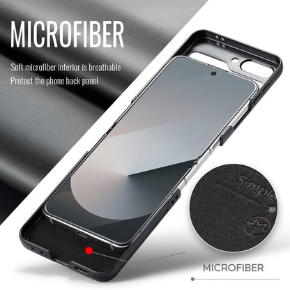 Samsung Galaxy Z Flip6 5G Litchi Texture RFID Anti-theft Leather Phone Case with Butterfly Buckle, Stand & Card Wallet with TPU Shell