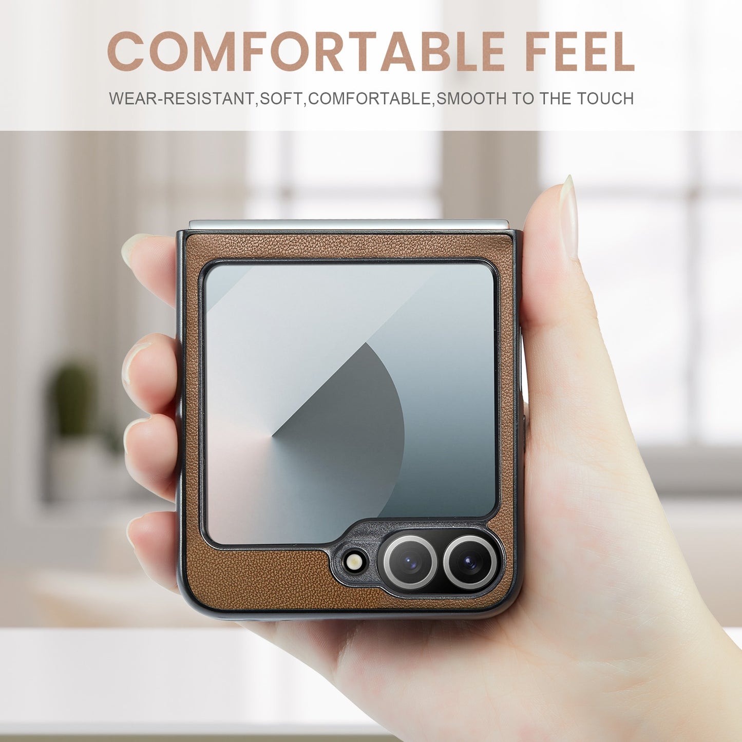 Samsung Galaxy Z Flip6 5G Litchi Texture RFID Anti-theft Leather Phone Case with Butterfly Buckle, Stand & Card Wallet with TPU Shell