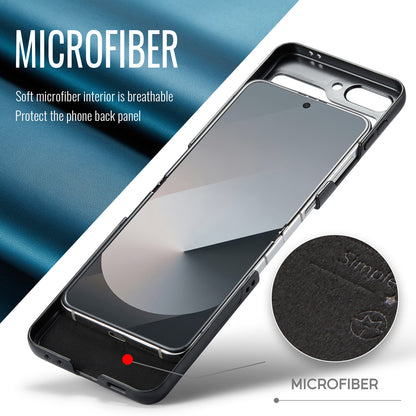 Samsung Galaxy Z Flip6 5G Litchi Texture RFID Anti-theft Leather Phone Case with Butterfly Buckle, Stand & Card Wallet with TPU Shell