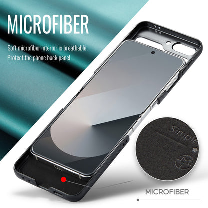 Samsung Galaxy Z Flip6 5G Litchi Texture RFID Anti-theft Leather Phone Case with Butterfly Buckle, Stand & Card Wallet with TPU Shell