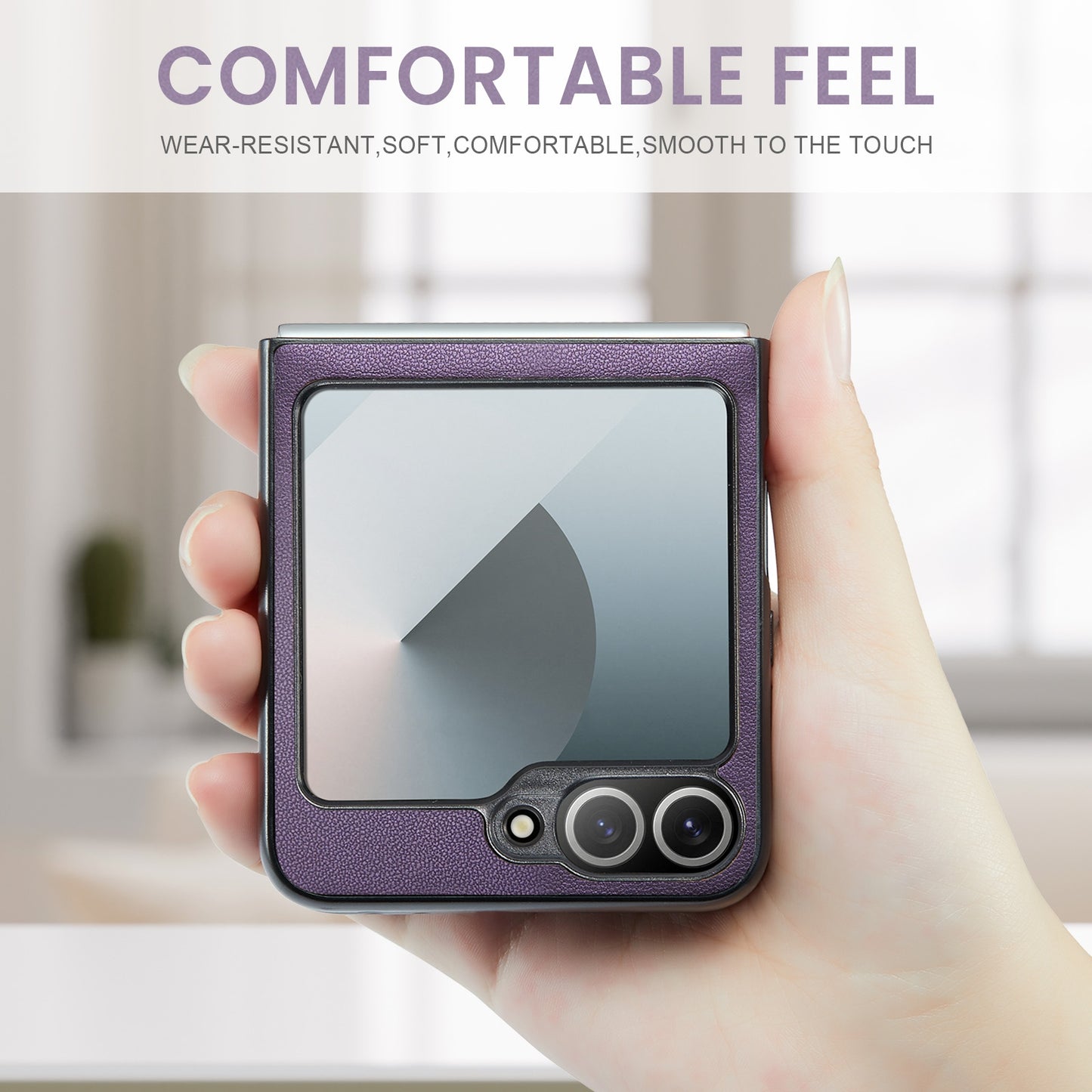 Samsung Galaxy Z Flip6 5G Litchi Texture RFID Anti-theft Leather Phone Case with Butterfly Buckle, Stand & Card Wallet with TPU Shell