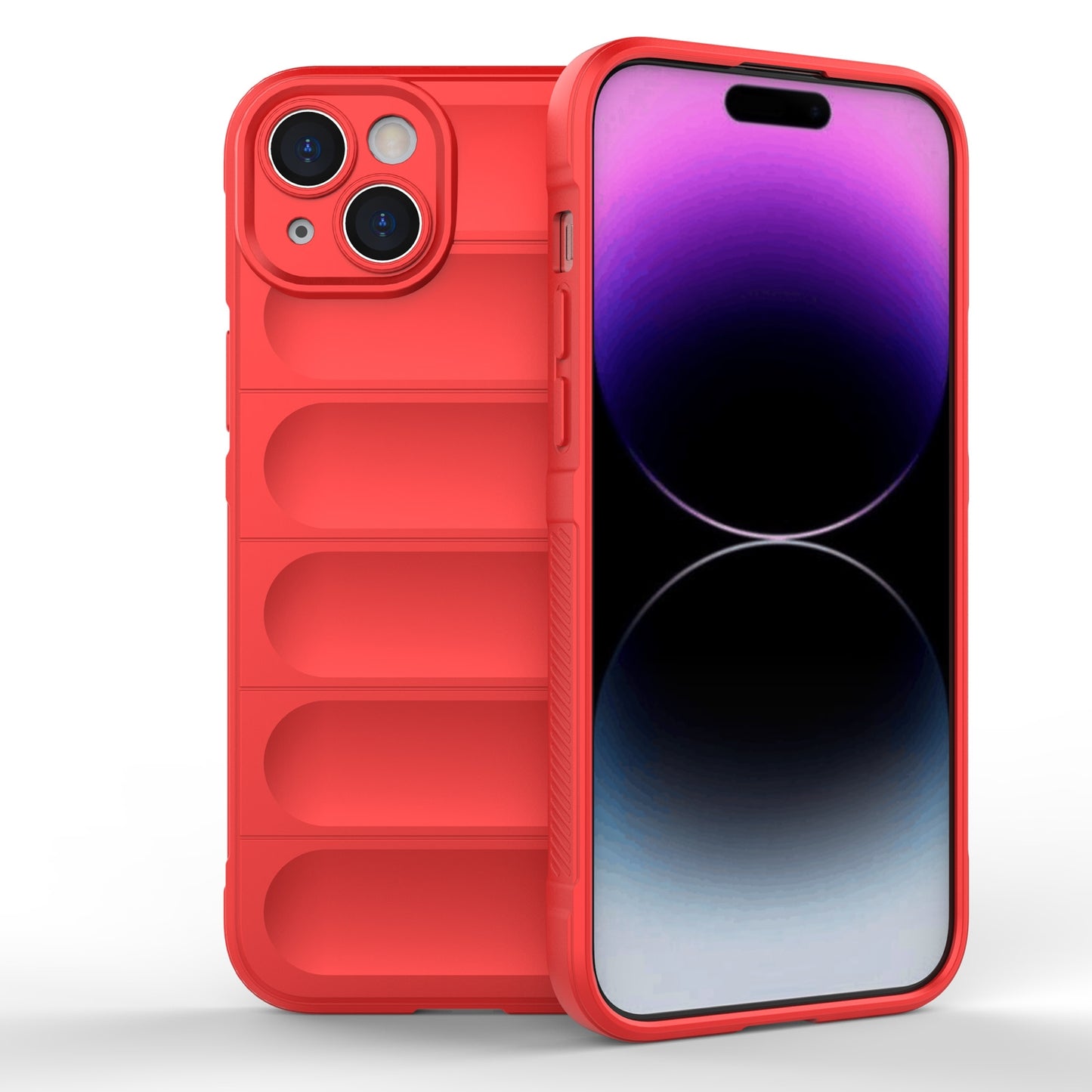 iPhone 15 Plus Shock Absorbent Magic Shield TPU + Flannel Phone Case, Featuring Ridged Drop Protection, Bright Colours & Easy Access