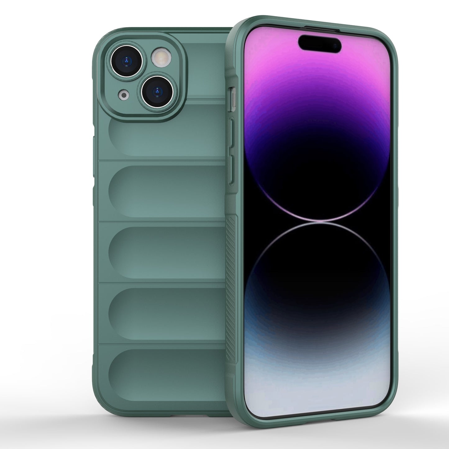 iPhone 15 Plus Shock Absorbent Magic Shield TPU + Flannel Phone Case, Featuring Ridged Drop Protection, Bright Colours & Easy Access