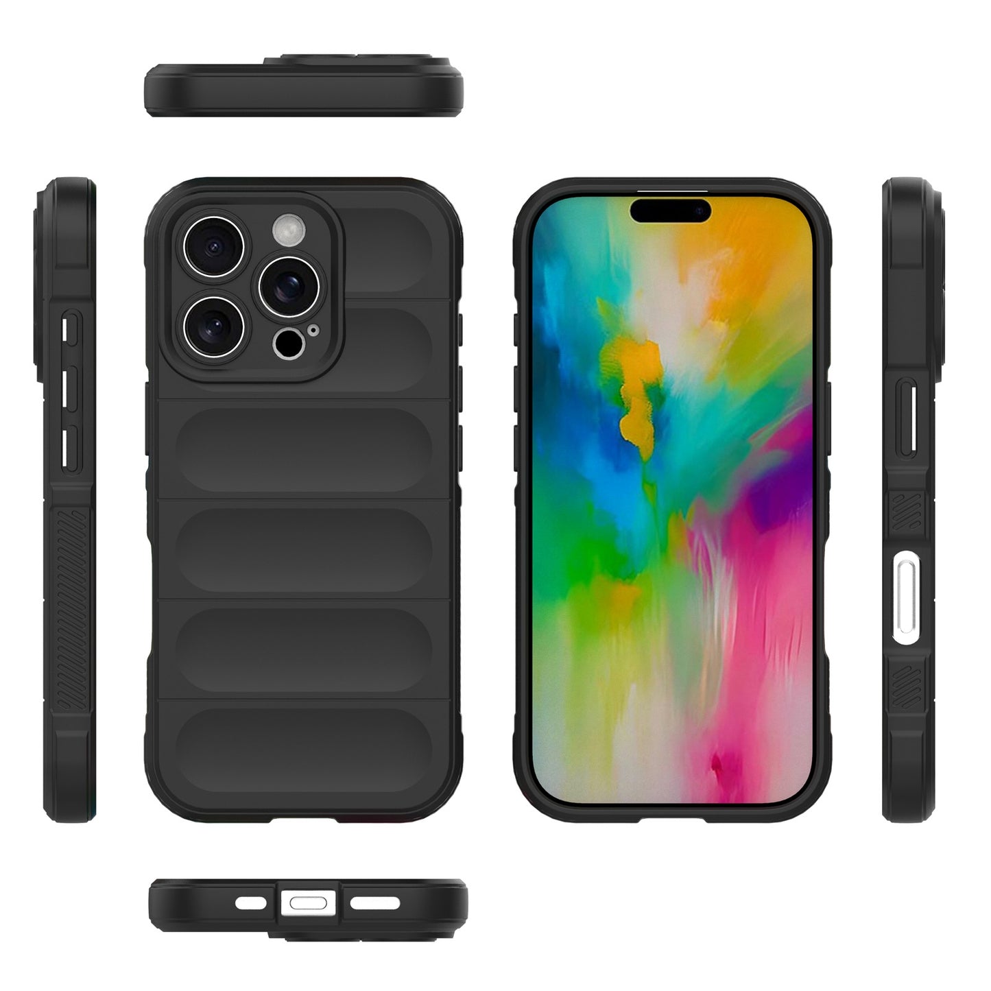 iPhone 16 Pro Shock Absorbent Magic Shield TPU + Flannel Phone Case, Featuring Ridged Drop Protection, Bright Colours & Easy Access
