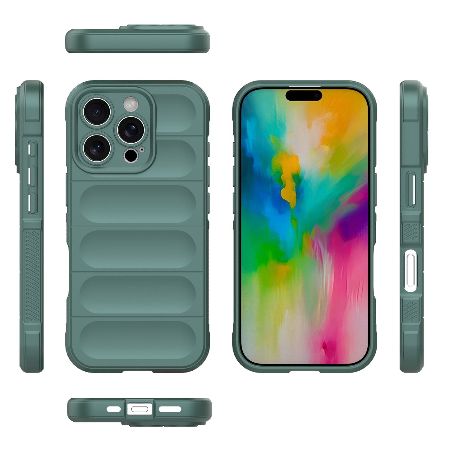 iPhone 16 Pro Shock Absorbent Magic Shield TPU + Flannel Phone Case, Featuring Ridged Drop Protection, Bright Colours & Easy Access