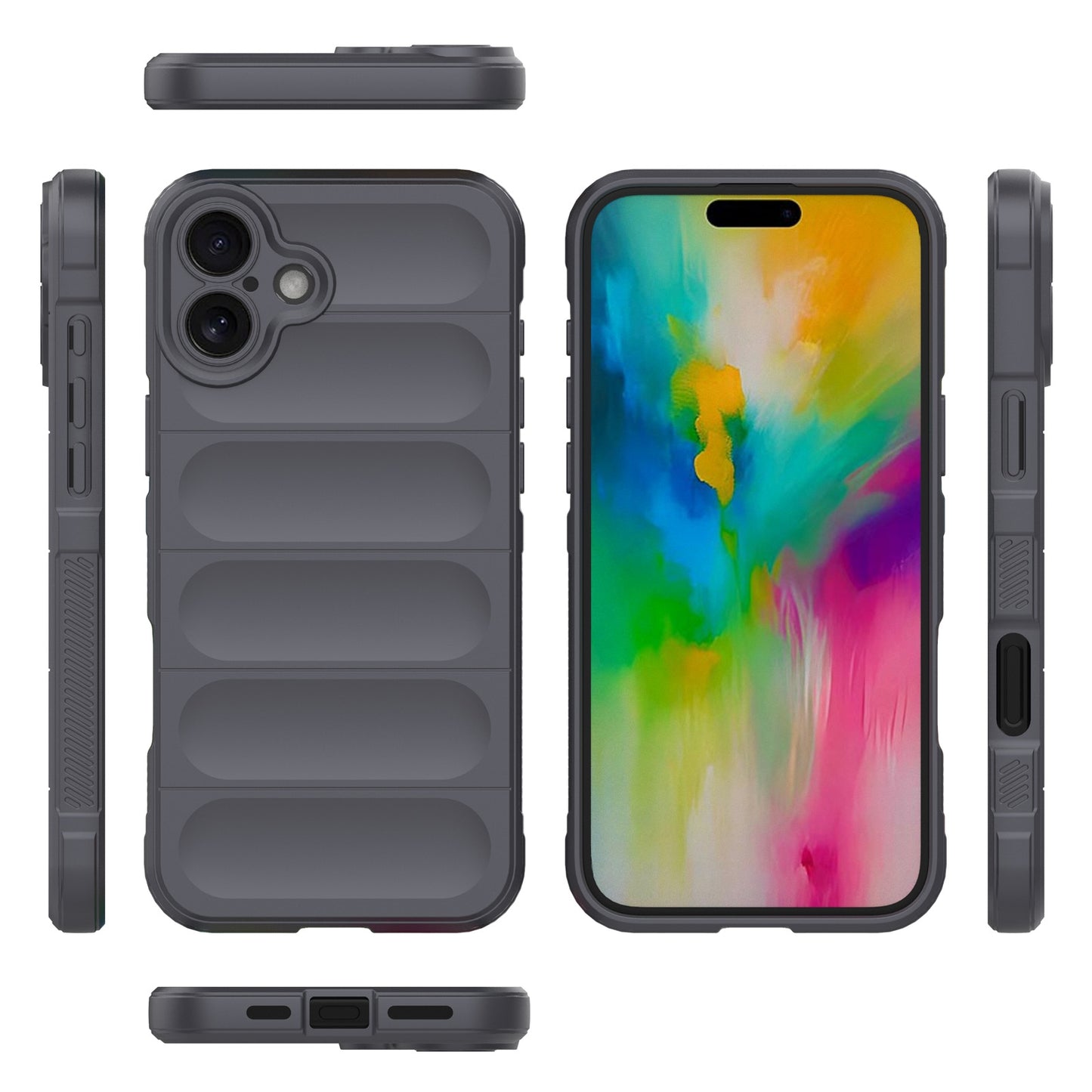 iPhone 16 Plus Shock Absorbent Magic Shield TPU + Flannel Phone Case, Featuring Ridged Drop Protection, Bright Colours & Easy Access