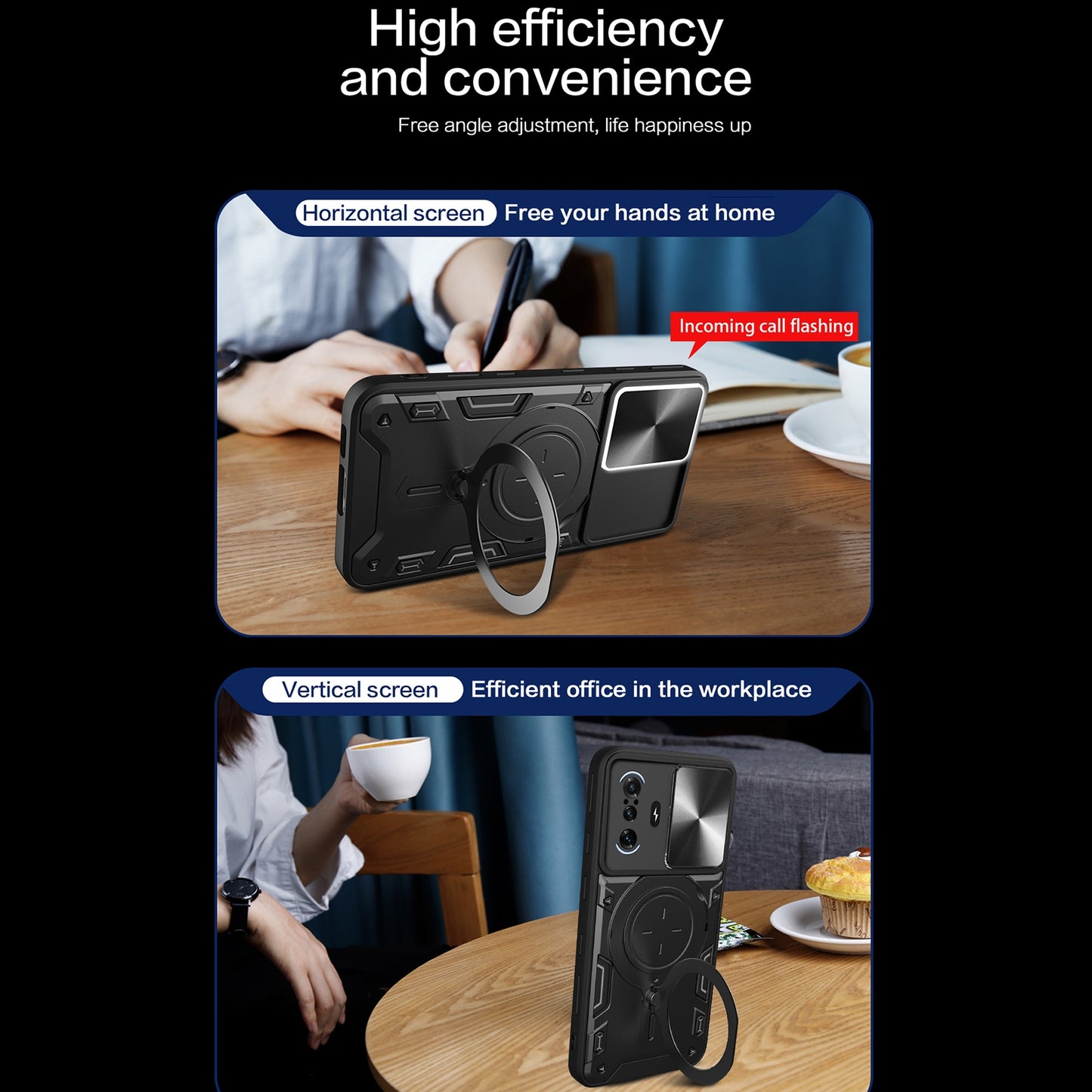 Xiaomi Redmi K40 Gaming Magnetic Holder CD Texture Sliding Camshield Phone Case, TPU PC Shockproof Cover