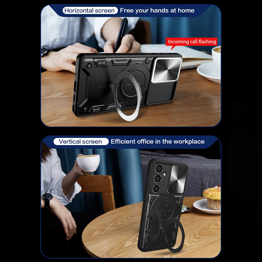 Samsung Galaxy S23 FE 5G Magnetic Holder CD Texture Sliding Camshield Phone Case, TPU PC Shockproof Cover