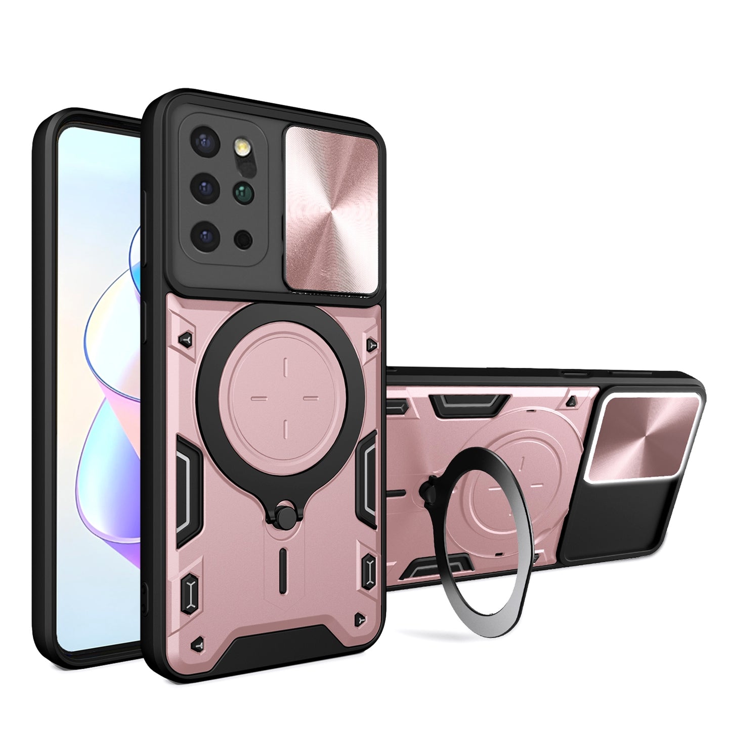 Samsung Galaxy S20+ Magnetic Holder CD Texture Sliding Camshield Phone Case, TPU PC Shockproof Cover