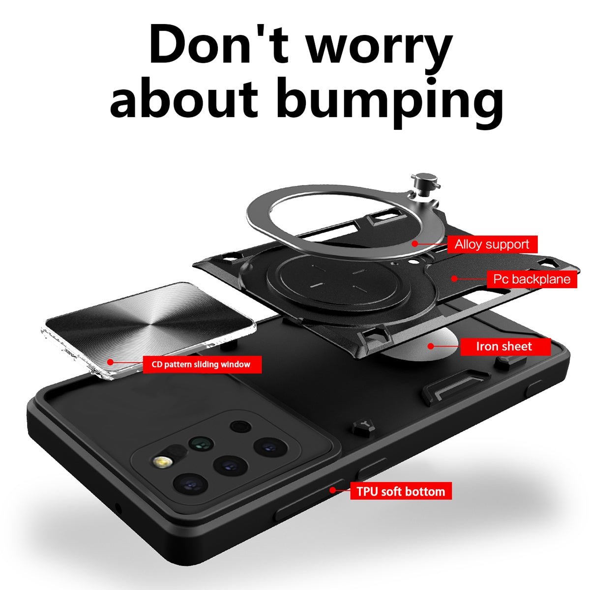 Samsung Galaxy S20+ Magnetic Holder CD Texture Sliding Camshield Phone Case, TPU PC Shockproof Cover