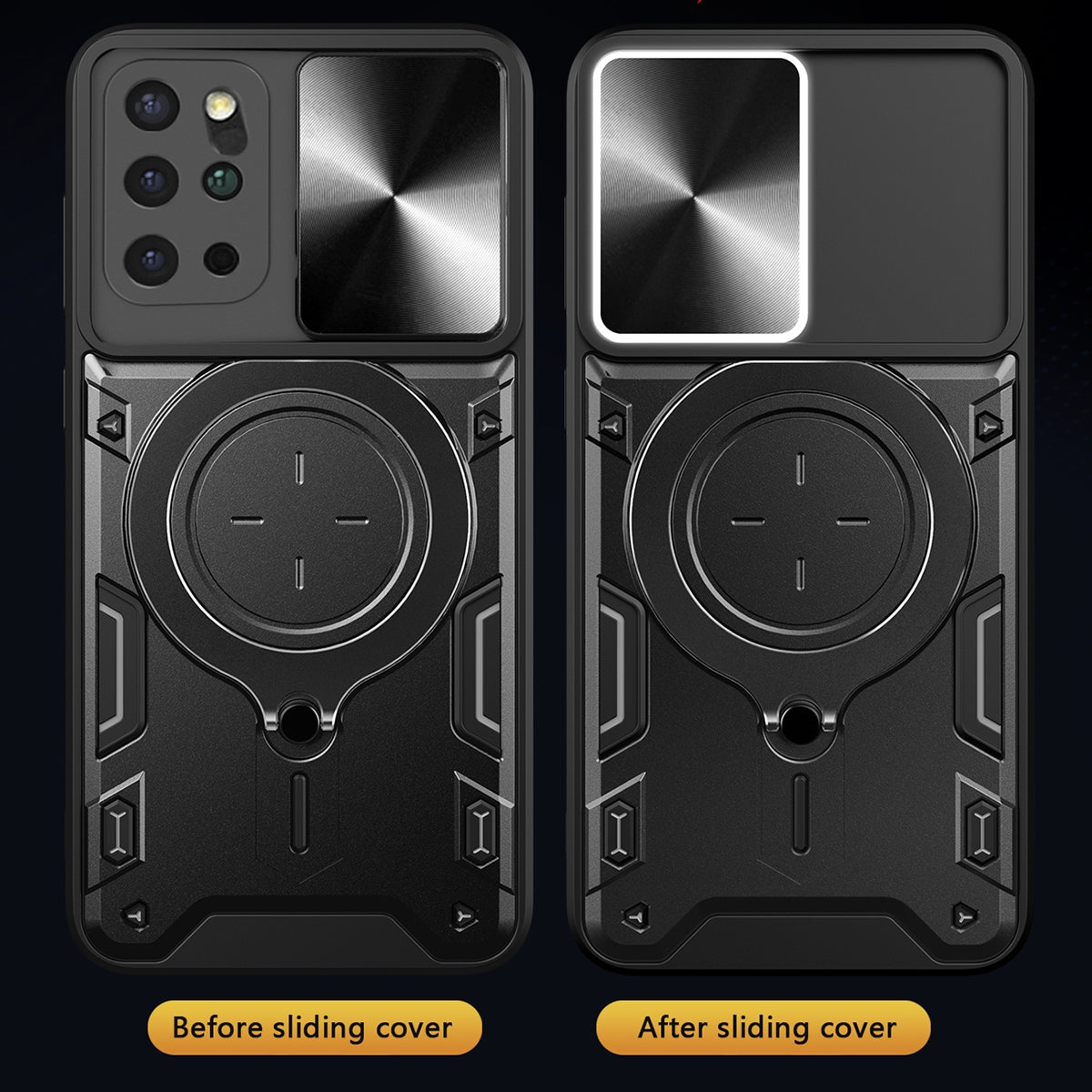 Samsung Galaxy S20+ Magnetic Holder CD Texture Sliding Camshield Phone Case, TPU PC Shockproof Cover