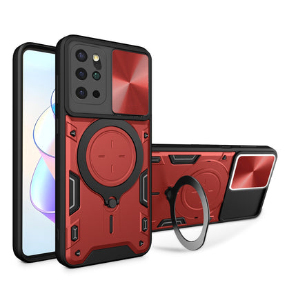 Samsung Galaxy S20+ Magnetic Holder CD Texture Sliding Camshield Phone Case, TPU PC Shockproof Cover