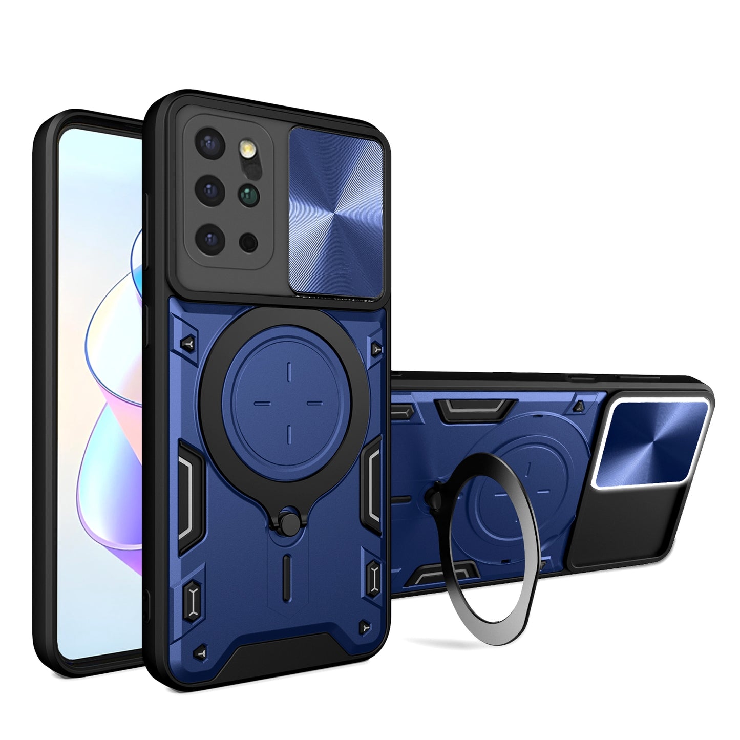 Samsung Galaxy S20+ Magnetic Holder CD Texture Sliding Camshield Phone Case, TPU PC Shockproof Cover