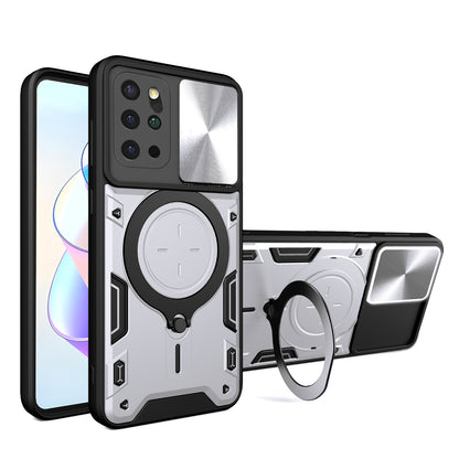 Samsung Galaxy S20+ Magnetic Holder CD Texture Sliding Camshield Phone Case, TPU PC Shockproof Cover