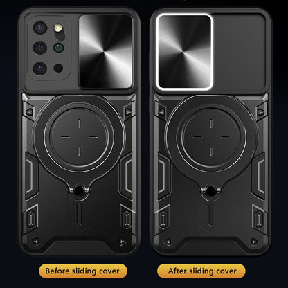 Samsung Galaxy S20+ Magnetic Holder CD Texture Sliding Camshield Phone Case, TPU PC Shockproof Cover