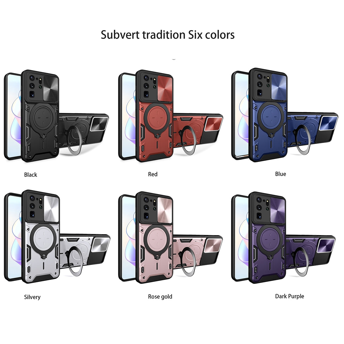 Samsung Galaxy S20 Ultra Magnetic Holder CD Texture Sliding Camshield Phone Case, TPU PC Shockproof Cover