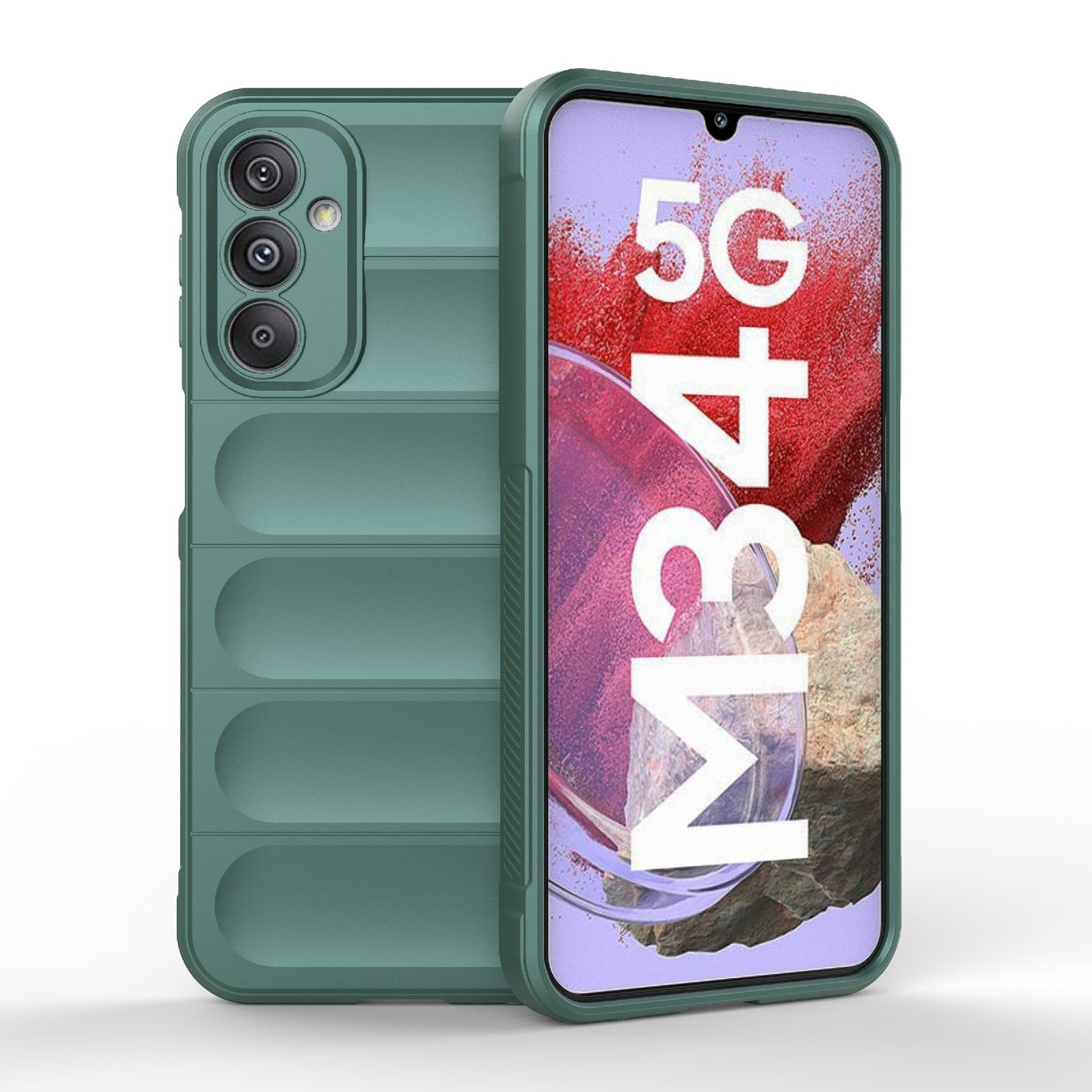 Samsung Galaxy M34 5G Magic Shield TPU + Flannel Protective Phone Case Cover, Shockproof Scratch Resistant