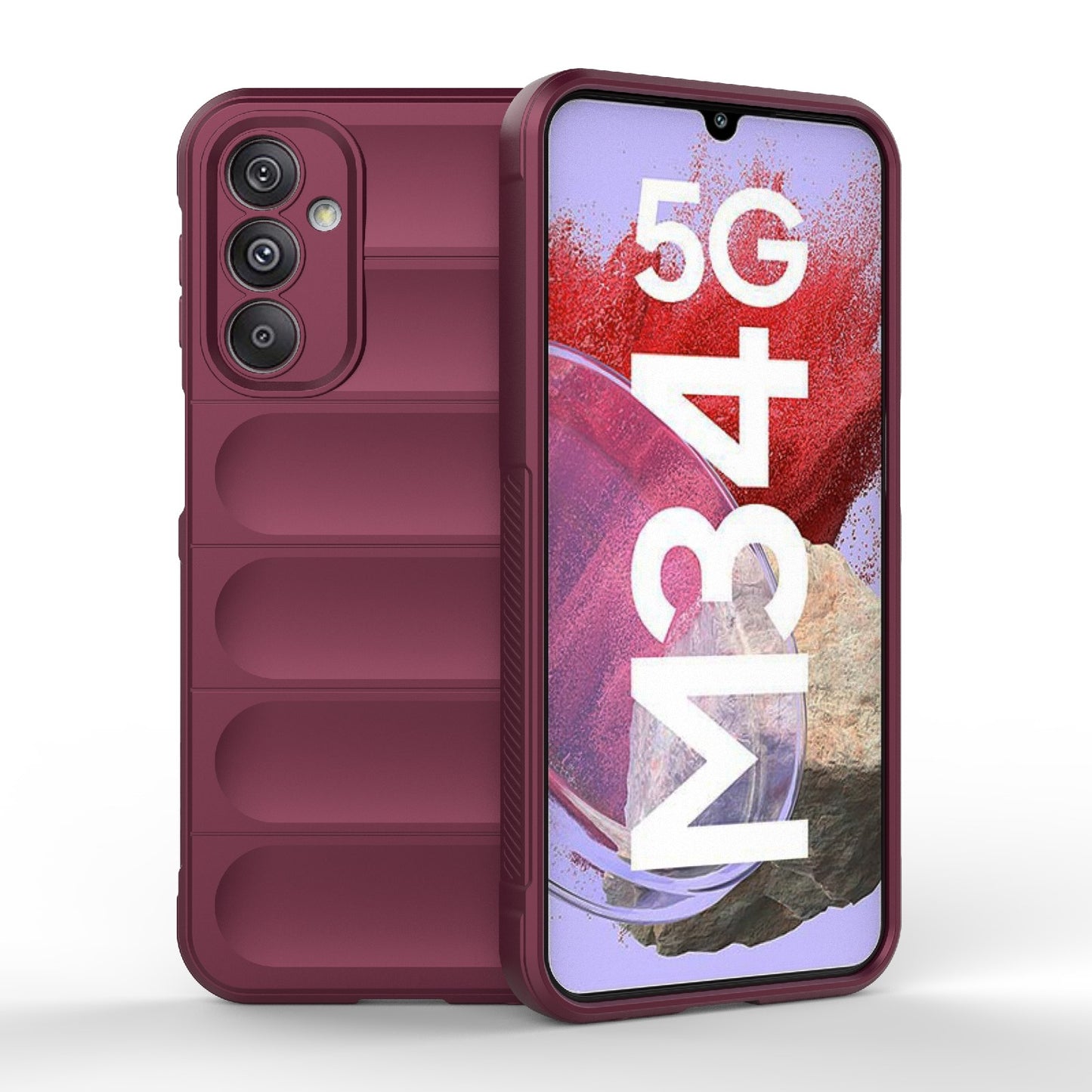 Samsung Galaxy M34 5G Magic Shield TPU + Flannel Protective Phone Case Cover, Shockproof Scratch Resistant
