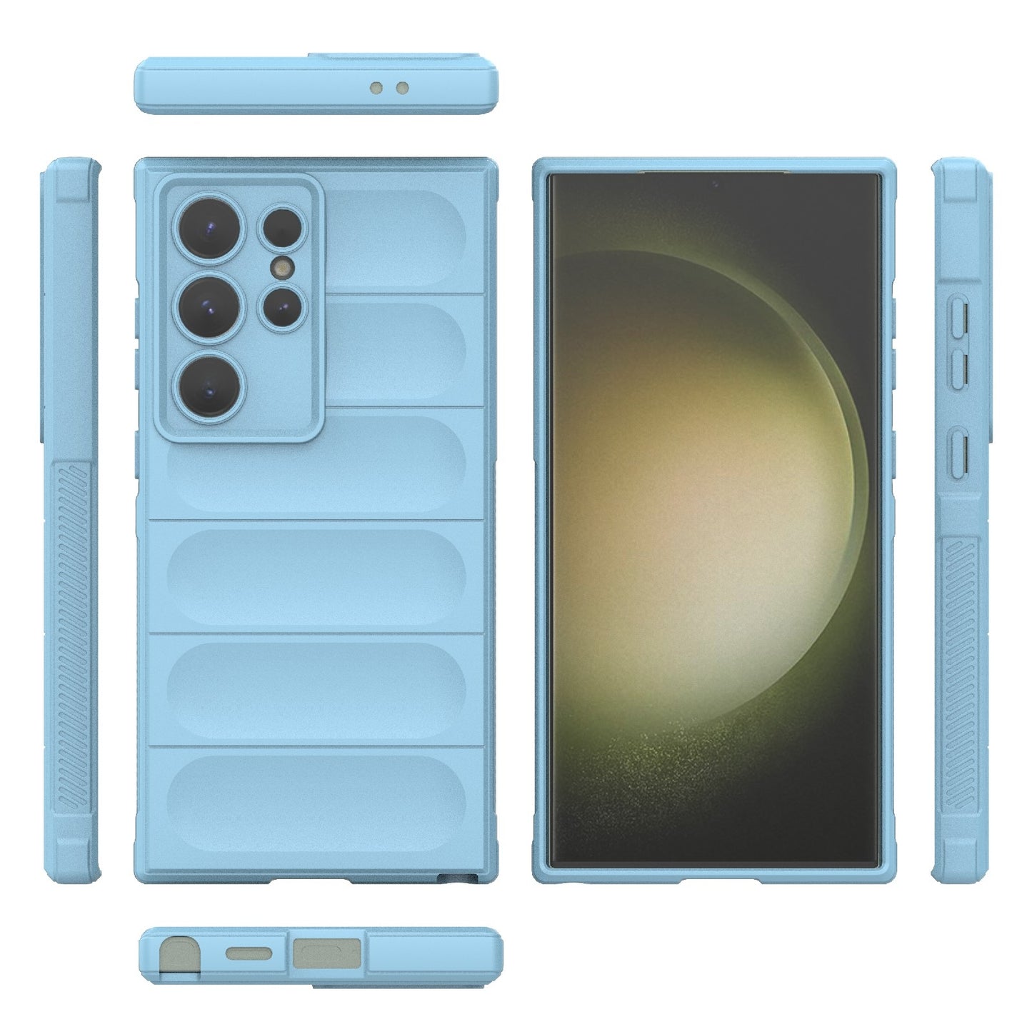 Samsung Galaxy S24 Ultra 5G Magic Shield TPU + Flannel Protective Phone Case Cover, Shockproof Scratch Resistant