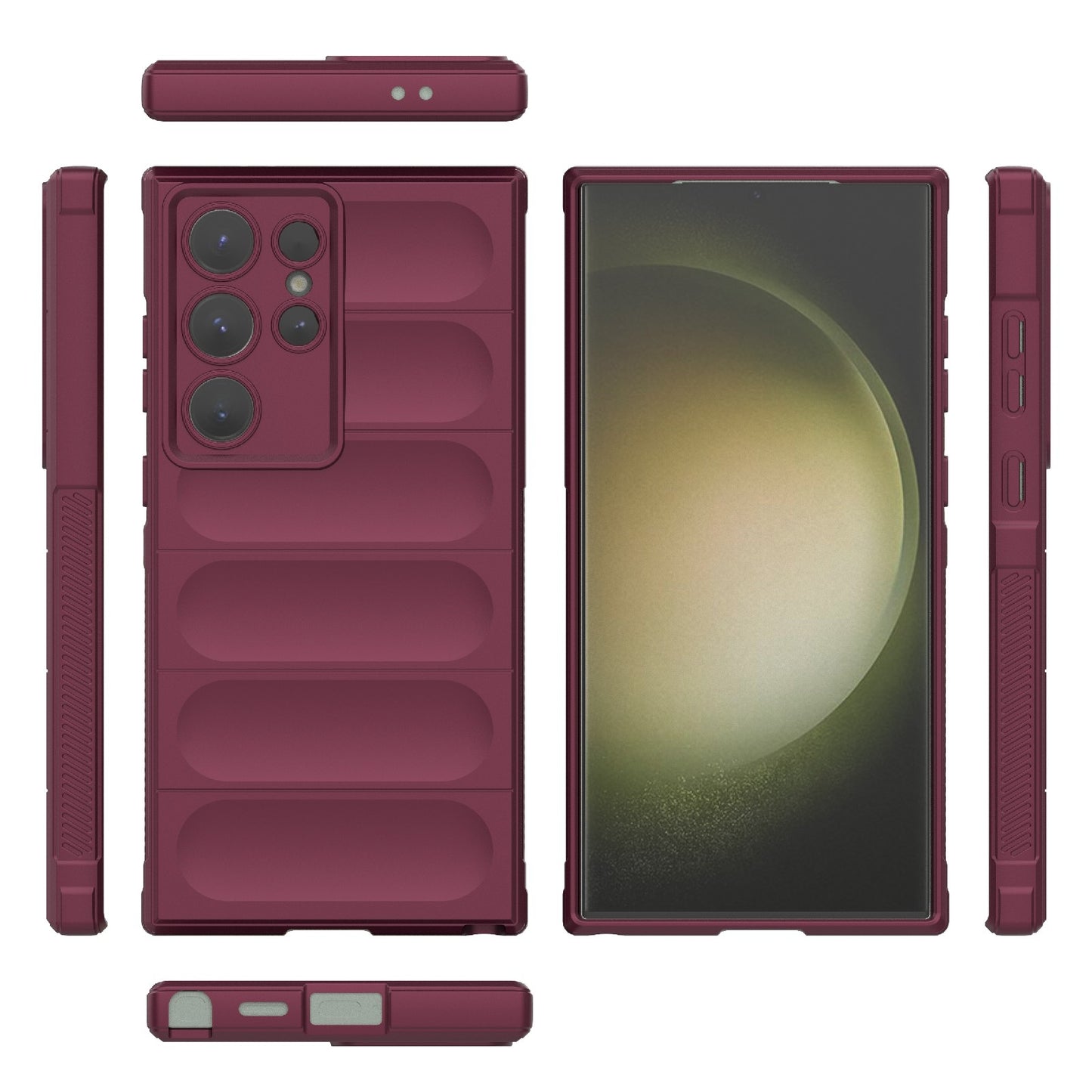 Samsung Galaxy S24 Ultra 5G Magic Shield TPU + Flannel Protective Phone Case Cover, Shockproof Scratch Resistant